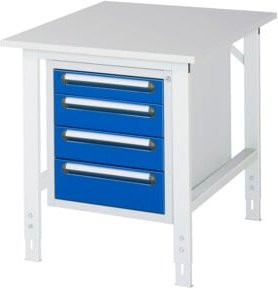 Rau Arbeitstisch Tom KM07 höhenverstellbar, Farbe: Grau/Weiß, B: 75 cm, T: 100 cm, H: 76-108 cm - Bild 1