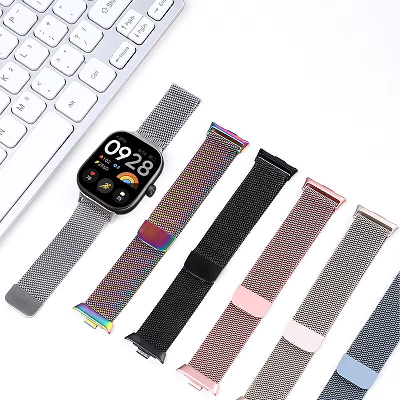 Uhrenarmband Milanaise, Edelstahl, Silber, Unisex, für Xiaomi Redmi Watch 4 - Bild 5