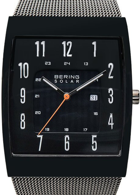 Bering Solaruhr, Edelstahl, Schwarz, 33 mm, Herren - Bild 1