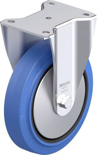 Blickle Stahlblech-Bockrolle BH-POEV 200XR-SB-FA in Schwarz-Blau mit 200 mm Rad-Durchmesser und 500 kg Tragfähigkeit - Bild 1