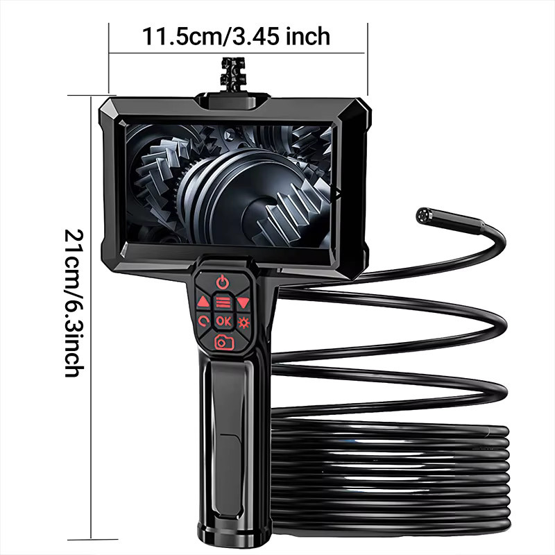 AOERWEI 4,3-Zoll LCD Doppelendoskopkamera HD 1080P IP67 wasserdichte Boreskopkamera mit LED-Leuchten in Schwarz für Abwasserrohre, HVAC und Auto - Bild 3