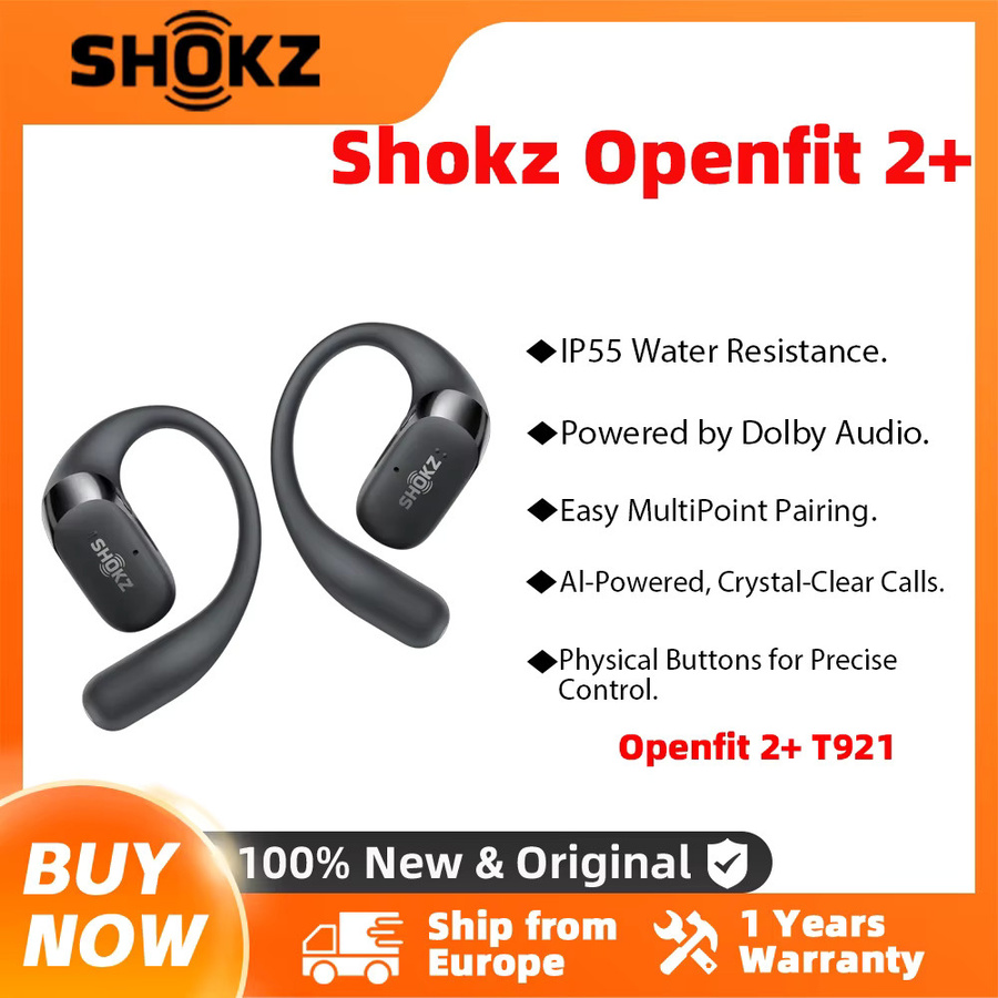 Shokz OpenFit 2+ T921 kabellose In-Ear Kopfhörer mit Dolby Audio und USB-C in Beige - Bild 3