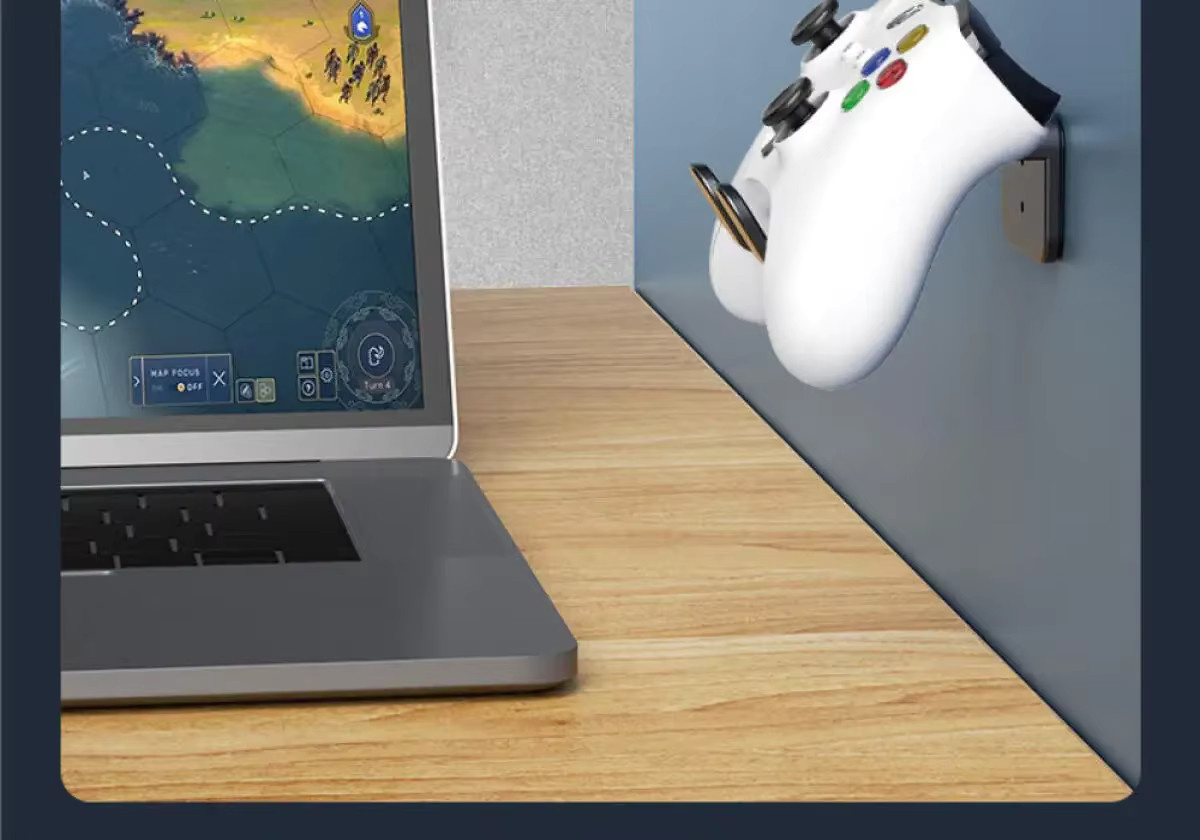 ONETOMAX Wandhalterung für Gaming-Zubehör zur Aufbewahrung von Switch Pro, PS5, PS4 und Xbox One Controllern sowie Headsets in Schwarz oder Pink - Bild 6