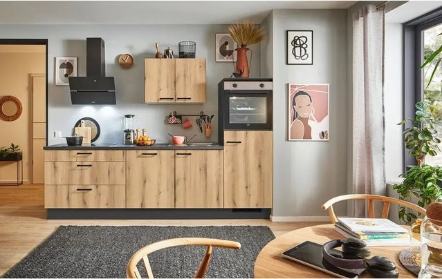 pino Küchenzeile Evoke Eiche mit 1 Geräteschrank, Breite: 250 cm, Höhe: 174 cm, Tiefe: 60 cm - Bild 1