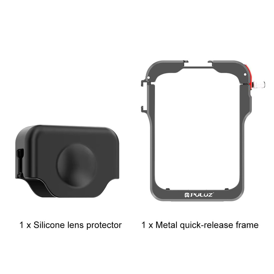 PULUZ Schützender Kaninchenkäfig aus Aluminiumlegierung für DJI Osmo 360 in Schwarz mit Objektivabdeckung - Bild 2
