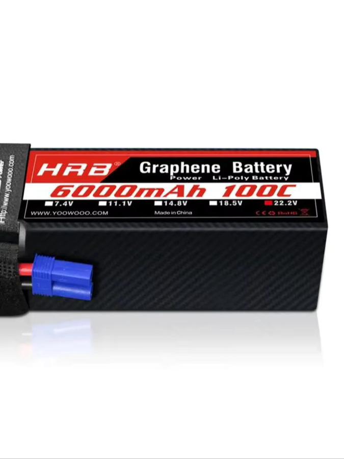 HRB 6S Graphene LiPo Drohnenbatterie mit EC5-Anschluss, 22,2 V, 6000 mAh, 100C, Schwarz - Bild 7