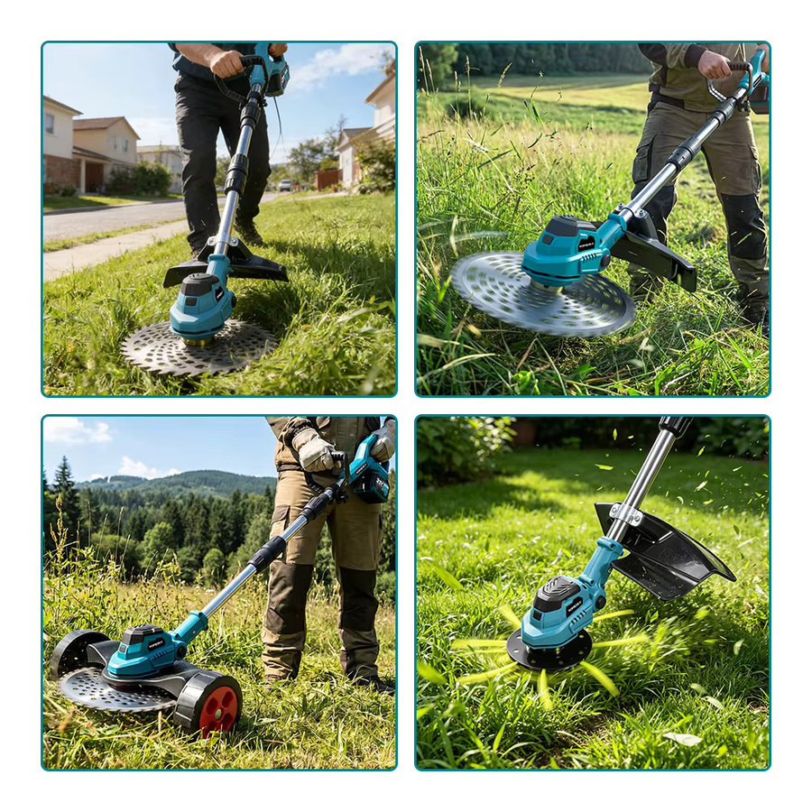 YOFIDRA Bürstenloser elektrischer Rasenmäher und kabelloser Rasentrimmer in Türkis, kompatibel mit Makita LXT Akkus, 9 Zoll, 60000 RPM - Bild 5