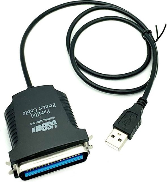 USB-zu-Parallel-Druckerkabel mit 36-poligem Adapter in Schwarz - Bild 1