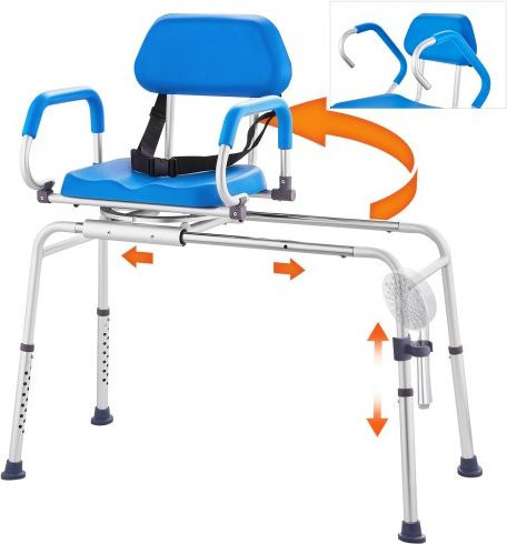 VEVOR Duschstuhl mit Gleitfunktion und 360 Grad Drehsitz für die Badewanne bis 150 kg - Bild 1