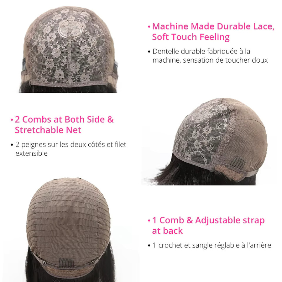 CEXXY Bob-Perücke mit Pony, glattes Echthaar, 250 % Dichte, Damen - Bild 6