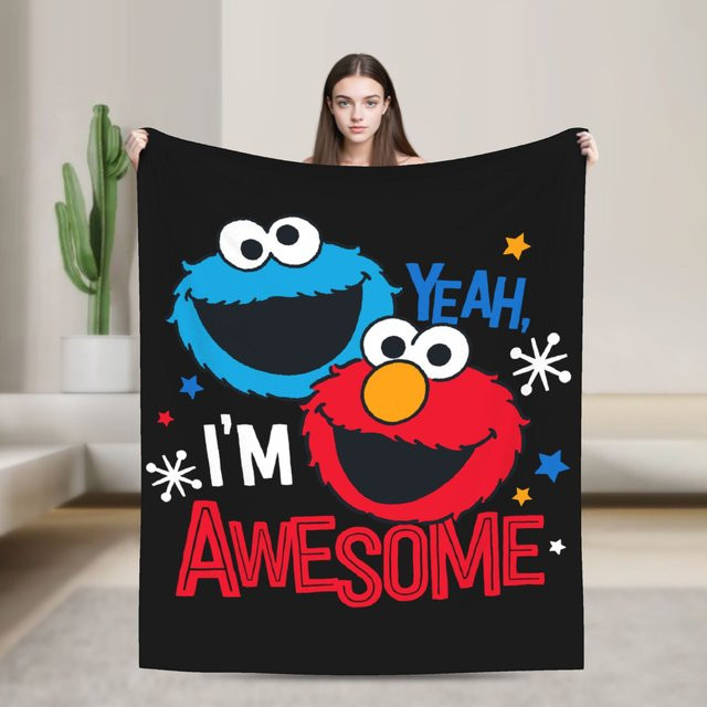 Potdemiel Plüschdecke mit Krümelmonster und Elmo in Multicolor - Bild 1