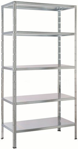 SCHULTE REGALWELT Stecksystem-Grundregal aus verzinktem Metall, grau, H x B x T: 160 x 75 x 30 cm - Bild 1