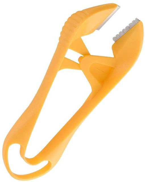 Knoblauchschalenentferner-Clips aus Edelstahl in Gelb als praktisches Gemüse-Schälwerkzeug und Küchenhelfer - Bild 1