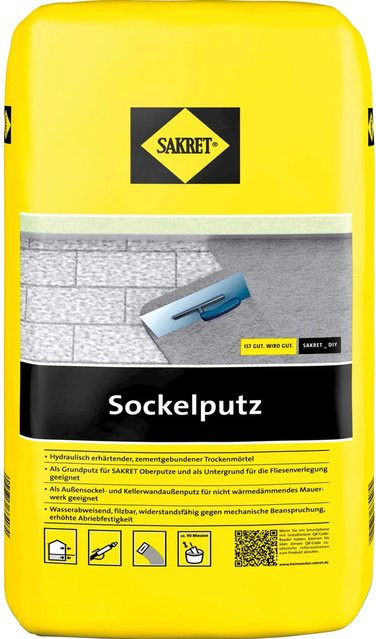 Sakret Sockelputz in Grau mit 0-2 mm Körnung, 10 kg - Bild 1