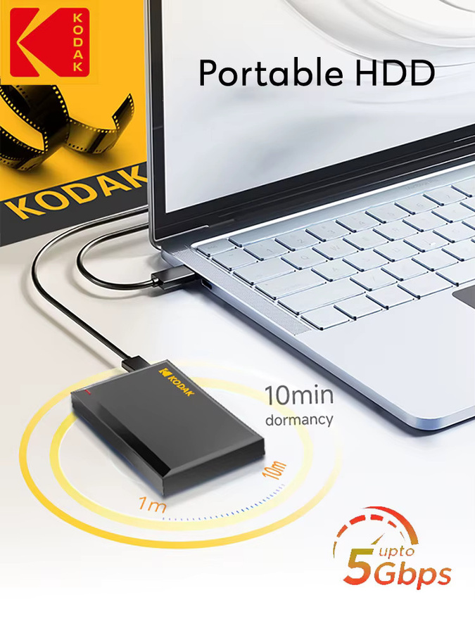 Kodak P190 Tragbare Externe Festplatte 1TB 2,5 Zoll HDD mit USB 3.0 5Gbps in Schwarz - Bild 4