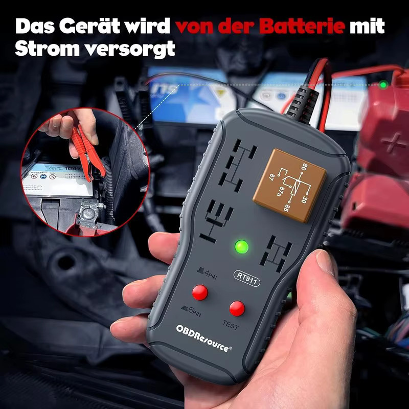 OBDMonster Universal Automotive Relais Tester für 12V/24V mit LED Anzeige zur Diagnose und Spannungsmessung - Bild 3