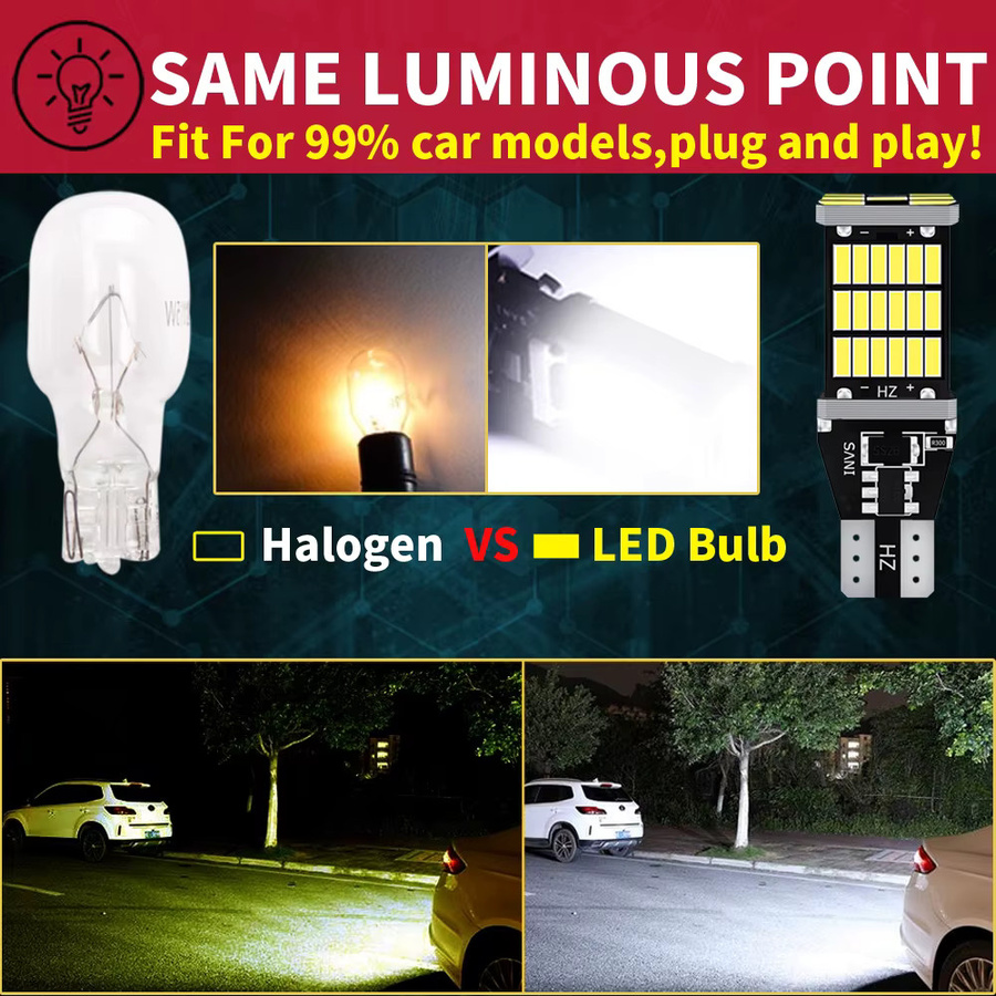 Neallor LED Canbus Rückfahrlicht Set 2 Stück W16W T15 921 16W mit 15 SMD 2835 in Rot Weiß oder Gelb - Bild 4