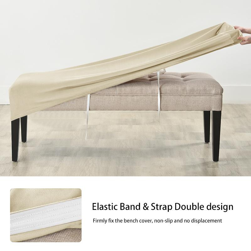 Waschbarer Stretch-Bankbezug aus Samt und Elasthan in Gold für Esszimmer und Schlafzimmer - Bild 1