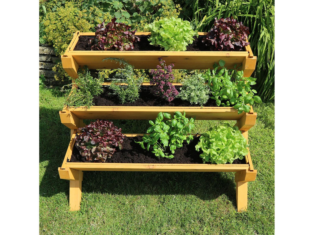 HABAU Hochbeet Trio aus Lärchenholz für Kräuter und Salate, L 110 cm, B 74 cm, H 89 cm - Bild 2
