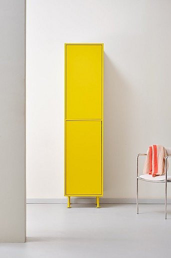 Jotex KIPP Kleiderschrank in Gelb mit integrierten Schubladen und Scharniertüren, B/T/H: 55 x 50 x 210 cm - Bild 1