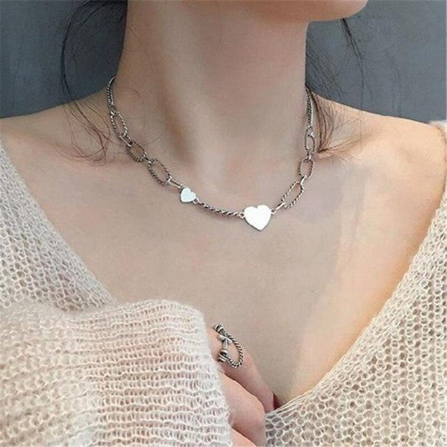 Allbestart Halskette, 925 Silber, Vintage Herz Charm Anhänger, Damen - Bild 1
