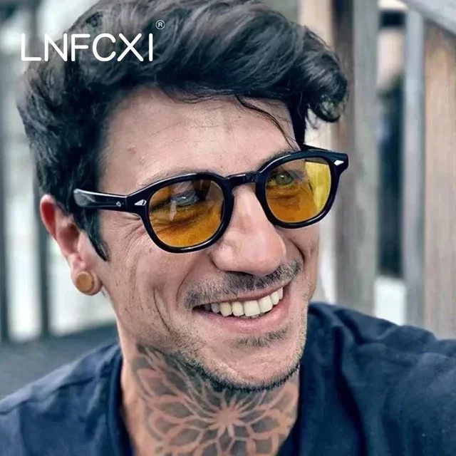 JNPCXI Sonnenbrille, Rund, Vollrand, Kunststoff, Gelb, Schwarz, Unisex - Bild 1