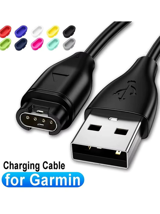 Tragbares USB-Ladekabel für Garmin Watch Fenix 7 7S 7X 6 6S 6X 5 5X 5S Forerunner 945 935 245 255 Ladegerät Dock mit Staubstecker in Schwarz - Bild 4
