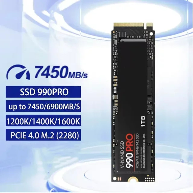 Samsung 990 PRO M.2 NVMe SSD PCIe 4.0 Interne Solid-State-Festplatte Schwarz - Bild 1