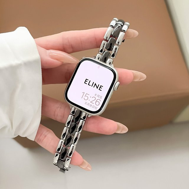 TINUORA Uhrenarmband Edelstahl, Perle, Silber, Unisex - Bild 1