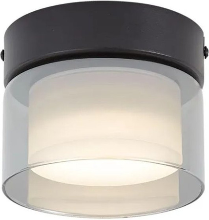 QAZQA Moderne Deckenleuchte Puck in Schwarz mit Glas und dimmbarer Funktion