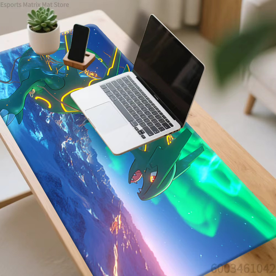 Potdemiel Gaming-Mauspad Anime Pokemon Rayquaza, wasserdicht und rutschfest, Schreibtischunterlage in Multicolour - Bild 2