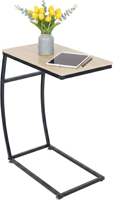 Relaxdays Beistelltisch in C-Form aus MDF und Eisen, Schwarz, B: 58,5 cm, T: 47,5 cm, H: 25 cm - Bild 1