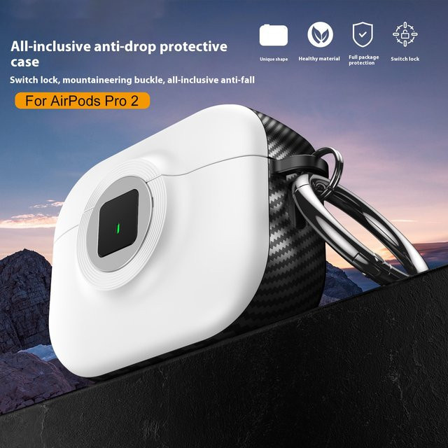 Apple Schutzhülle für AirPods 4 und AirPods Pro 2 mit sicherem Verschluss und Schlüsselanhänger aus TPU - Bild 1