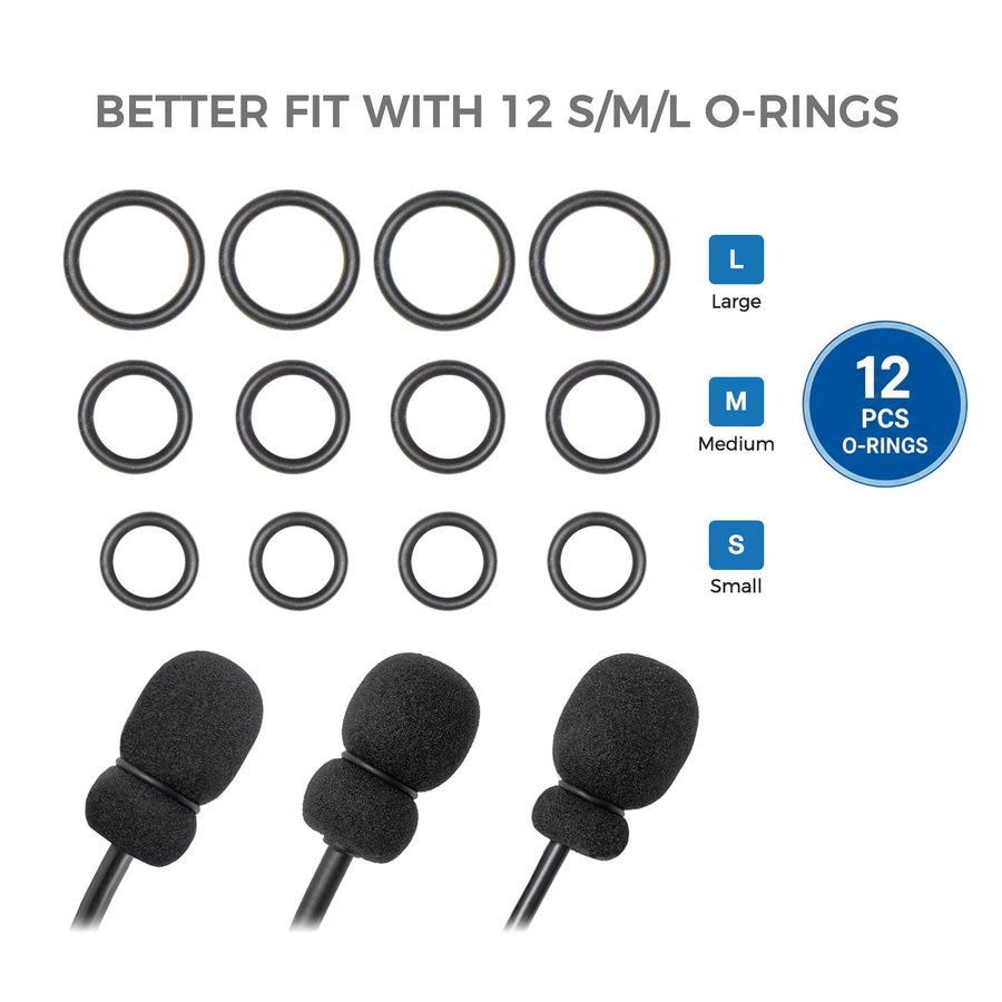 4er-Pack Mikrofonabdeckungen für Sena SRL Mic System und Shoei Neotec 2 Helm, Mikrofonschwamm in Schwarz - Bild 2