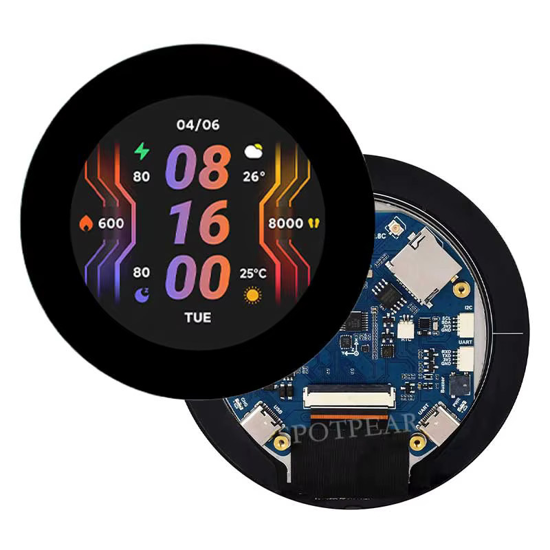 Waveshare 2,8 Zoll Runddisplay ESP32 S3 Entwicklungsboard mit 480x480 Auflösung, WiFi, Bluetooth, 8MB PSRAM, 16MB Flash und 6-Achsen-IMU in Schwarz - Bild 5