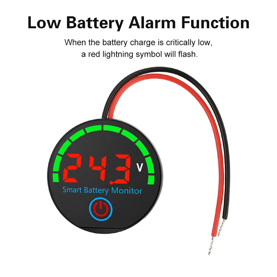 Gaqqee Digital-Voltmeter LED Batteriestandsanzeige für 3S-14S Lithium-Batterien in Rot und Schwarz - Bild 2