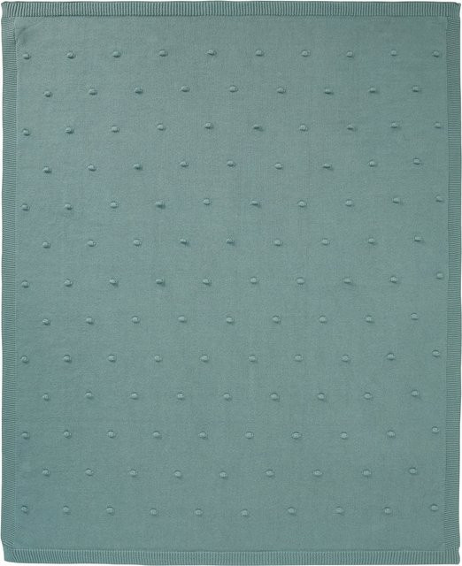 Bornino Home Beautiful Swan Babydecke Strick Dots in Grün aus Baumwolle, B/T: 75 x 100 cm - Bild 1