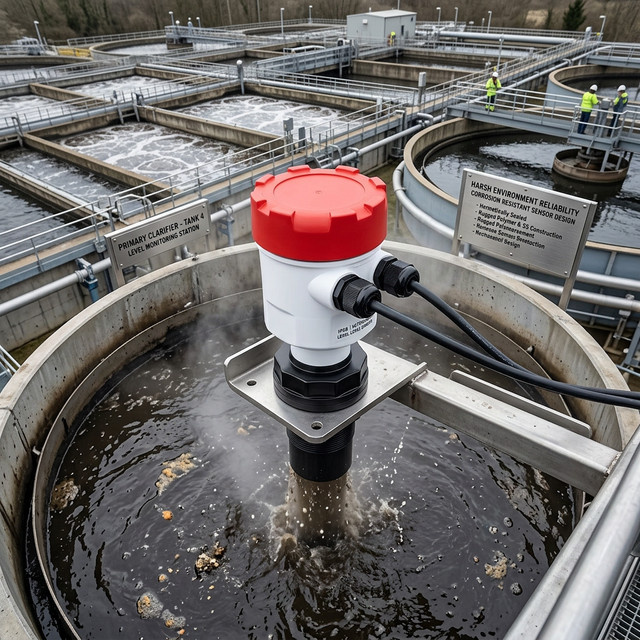 Ultraschall-Füllstandsensor für Wasser- und Öltanks mit 4-20mA und RS485 zur sanitären Füllstandmessung von Olivenöl, Farbe: Weiß, Länge: 3 m - Bild 1