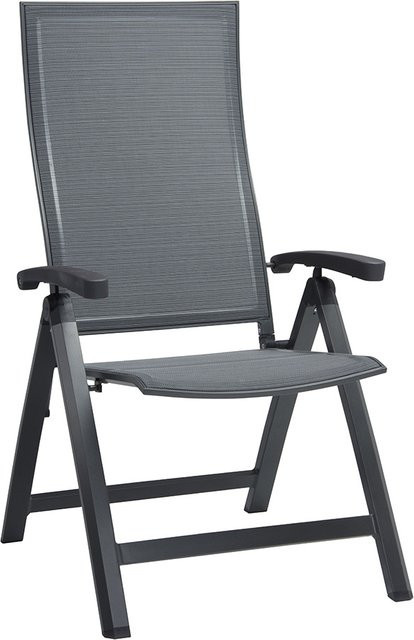 Stern KARI Klappsessel aus Aluminium in Anthrazit mit Textilbezug Karbon und verstellbarer Rückenlehne - Bild 1