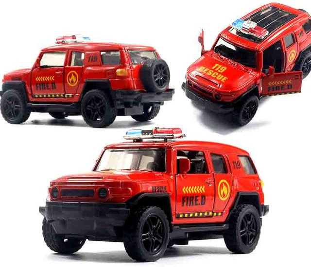 Linyi toy car Polizeiauto Feuerwehrwagen, Legierungsauto-Modell, mit Ton und Licht, ab 14 Jahren - Bild 1