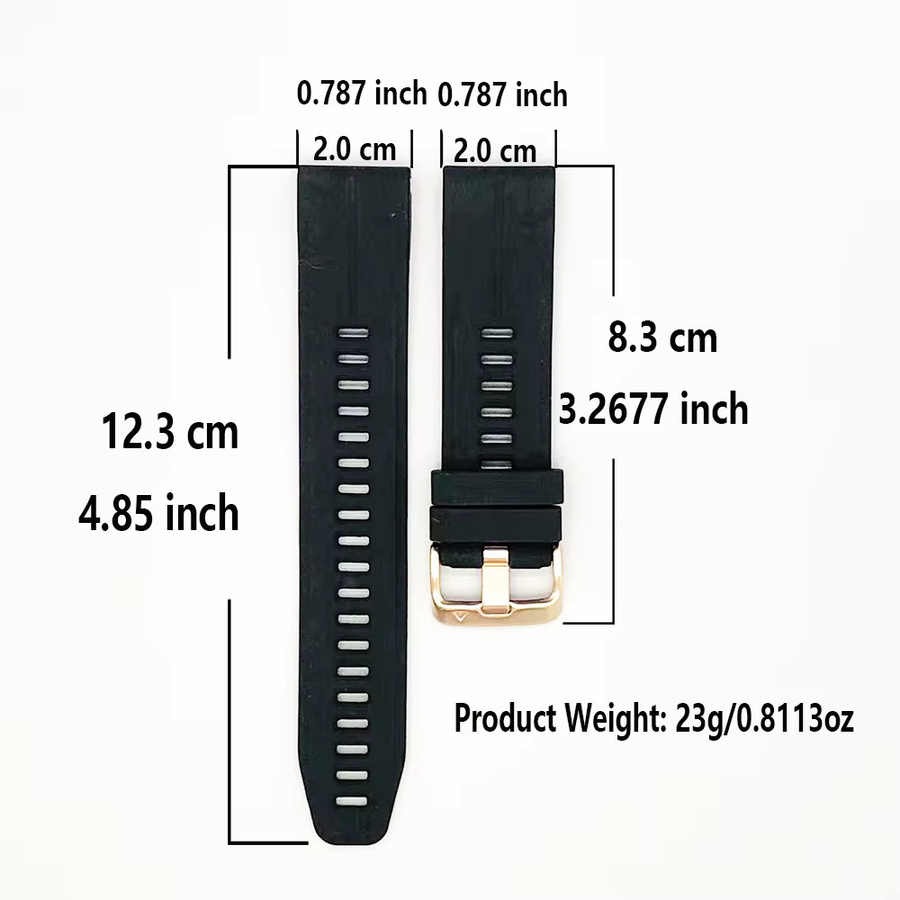 QuickFit Uhrenarmband Silikon, 20 mm, Schwarz - Bild 3