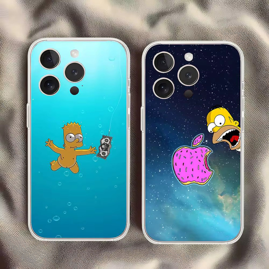 Simpsons Anime Handyhülle für iPhone 11 bis 17 Pro Max, transparente und stoßfeste Schutzhülle in Multicolour - Bild 2