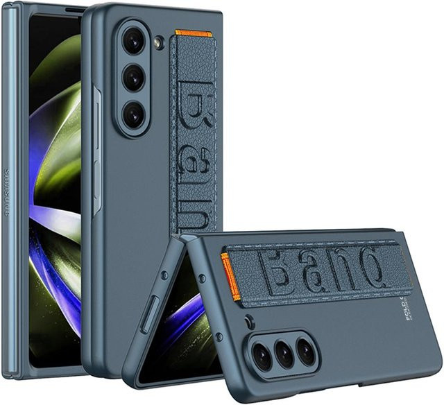 Ultradünne Silikonhülle mit Armband für Samsung Galaxy Z Fold 5 5G inklusive Kameraschutz und Stoßfestigkeit - Bild 1