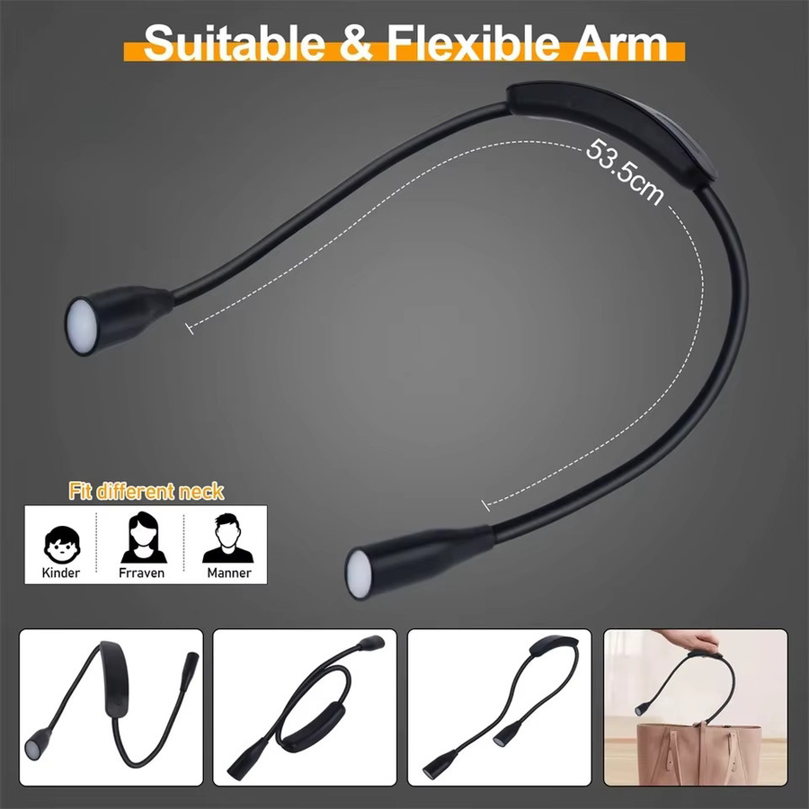 NEWBIRTH LED-Nackenleselampe in Schwarz mit flexiblem 360 Grad Arm und Touch-Bedienung - Bild 5