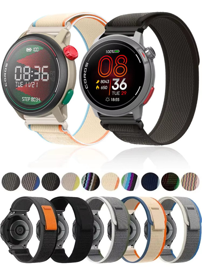 COROS Uhrenarmband Trail-Nylon, Schwarz, Unisex, 20 mm, 22 mm - Bild 4