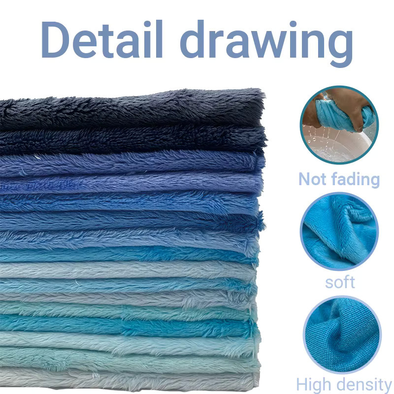 ZYFMPTEX Plüschstoff aus Polyester in Blau, weiches Kunstfell mit 5 mm Flor, B/H: 50 x 150 cm - Bild 4