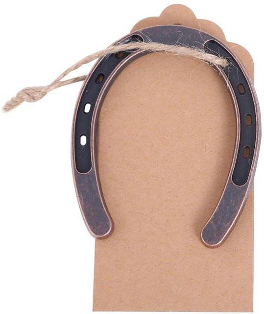 Rustikales Glückseisen mit Kraftanhängern von TOMTOP JMS in Braun als Vintage Gastgeschenk für Hochzeiten - Bild 1