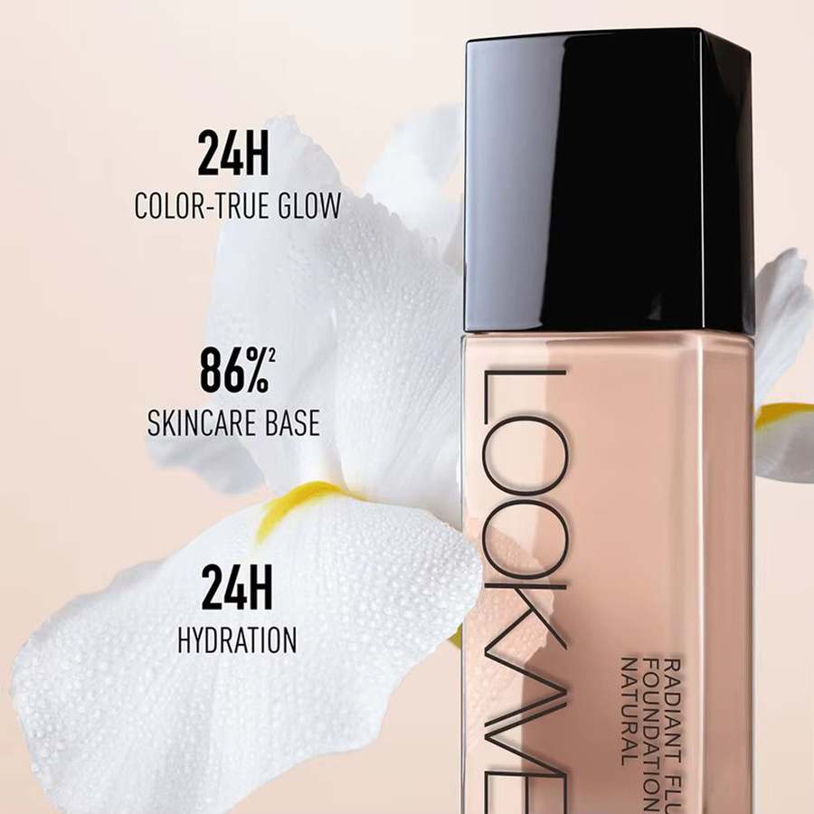 LOOKAVE Liquid Foundation, Matte Creme, Natürliches Finish - Bild 5