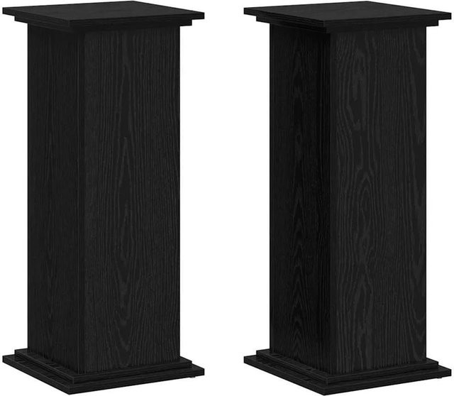vidaXL Pflanzenständer in Schwarz und Eichen-Optik aus Holzwerkstoff, B/T/H: 33 x 33 x 80 cm - Bild 1