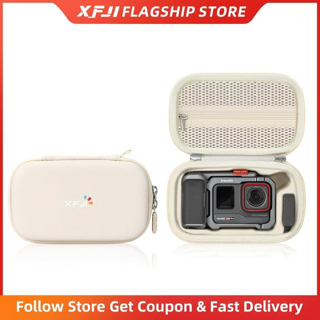 XFJI Harte Reise-Aufbewahrungstasche für Insta360 Ace Pro 2 und ACE Pro Xplore Bundle Kit in Beige (nur Hülle) - Bild 1
